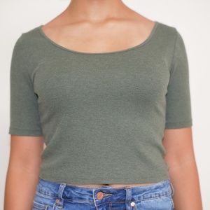 Olive Green Crop Top